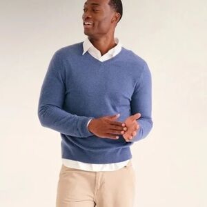 Banana Republic luxury SILK COTTON CASHMERE V-NECK SWEATER sz XL tall